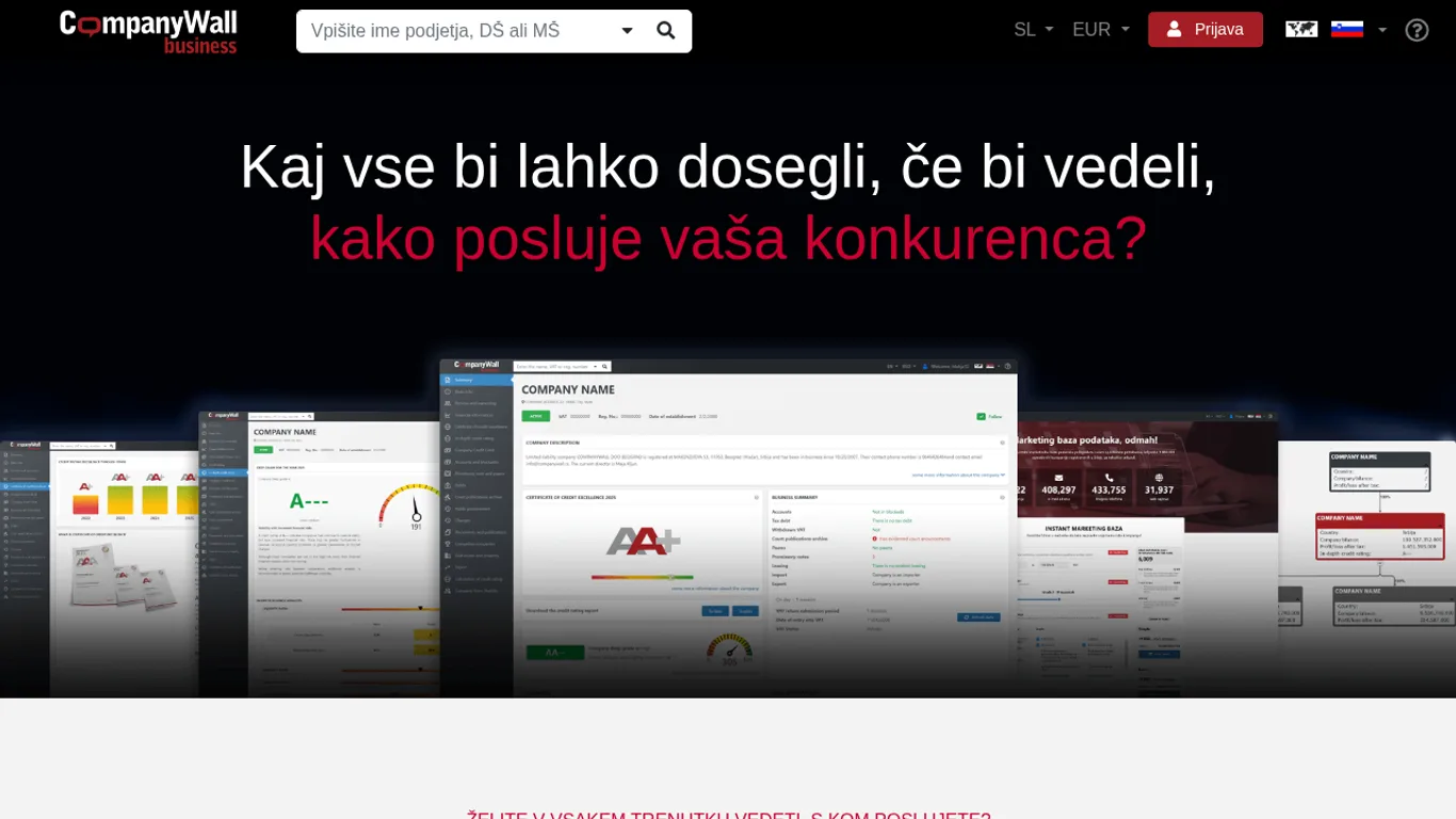 Domača stran CompanyWall