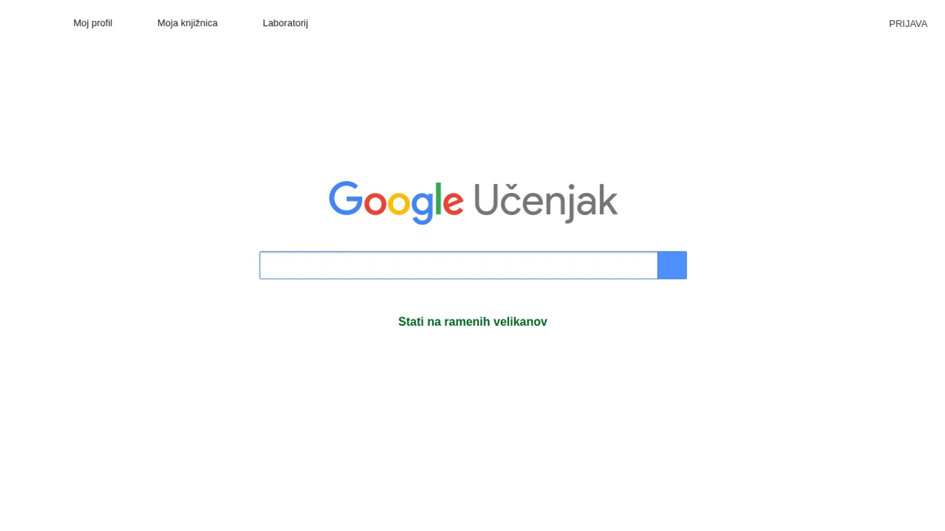 Domača stran Google Učenjak