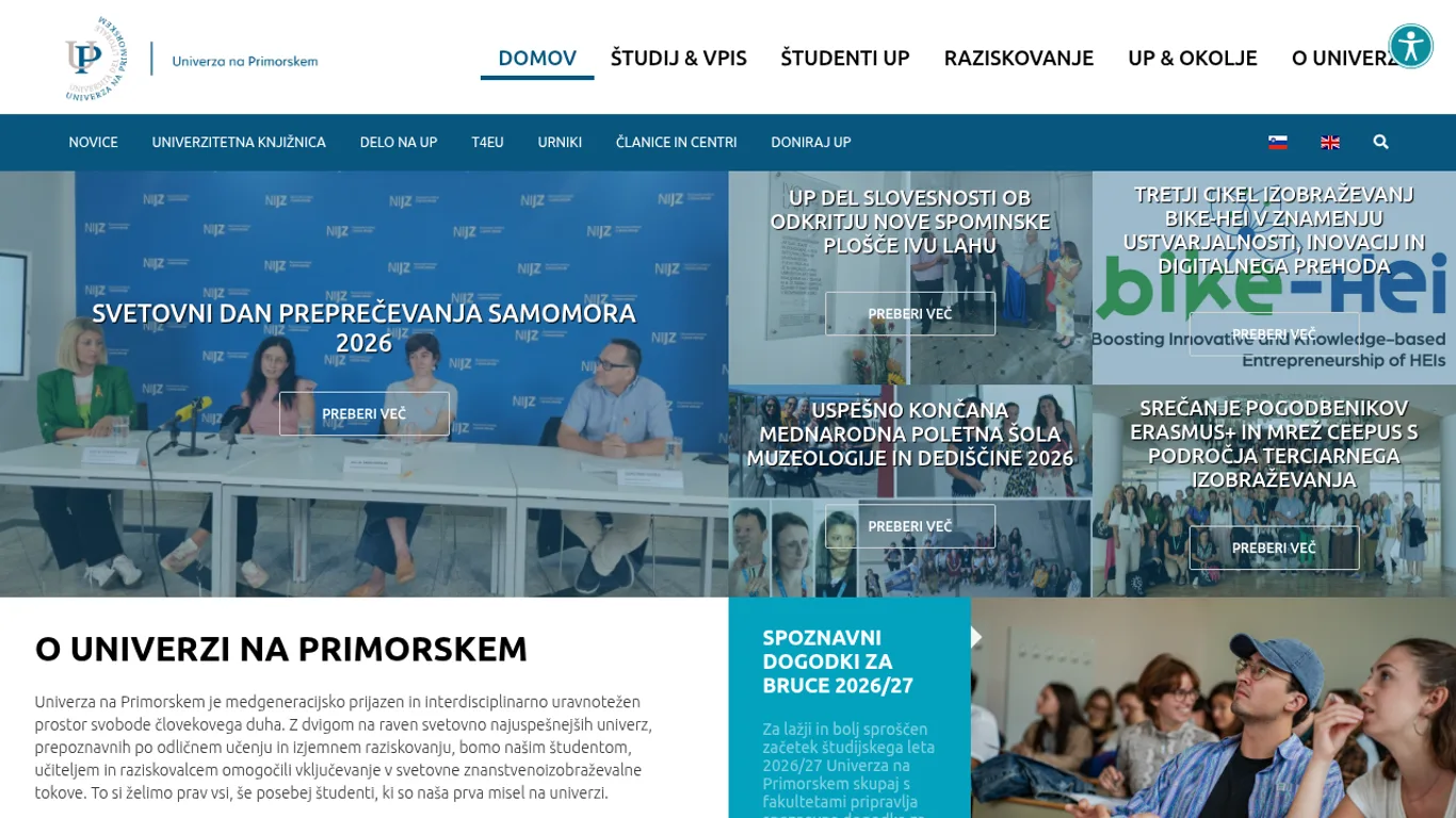 Domača stran UP