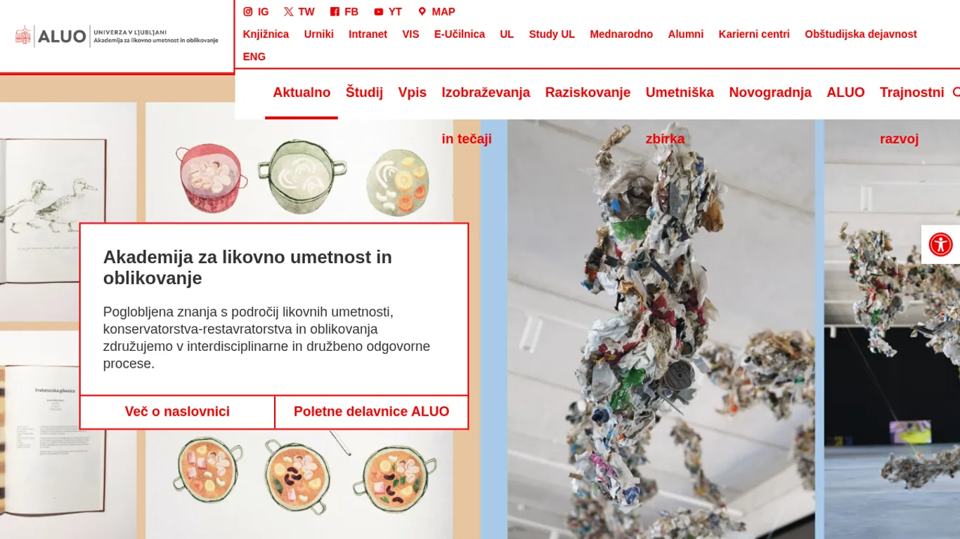 Domača stran Akademija za likovno umetnost in oblikovanje (ALUO)