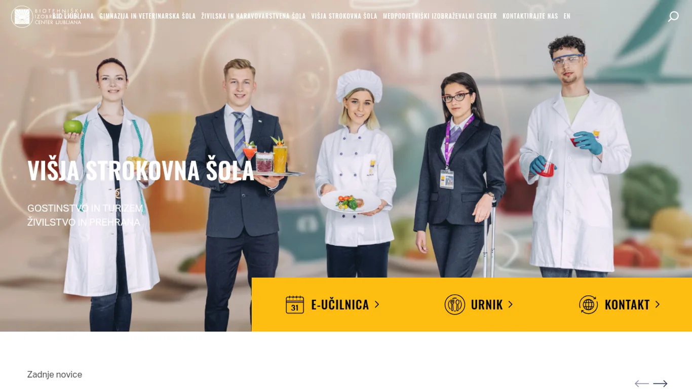 Domača stran Biotehnični izobraževalni center Ljubljana – Višja strokovna šola