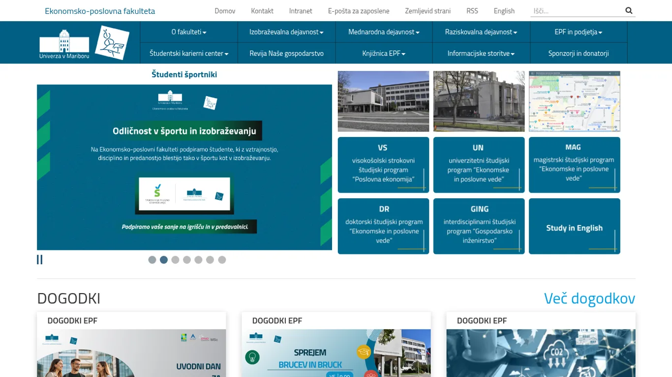 Domača stran Ekonomsko-poslovna fakulteta (UM)