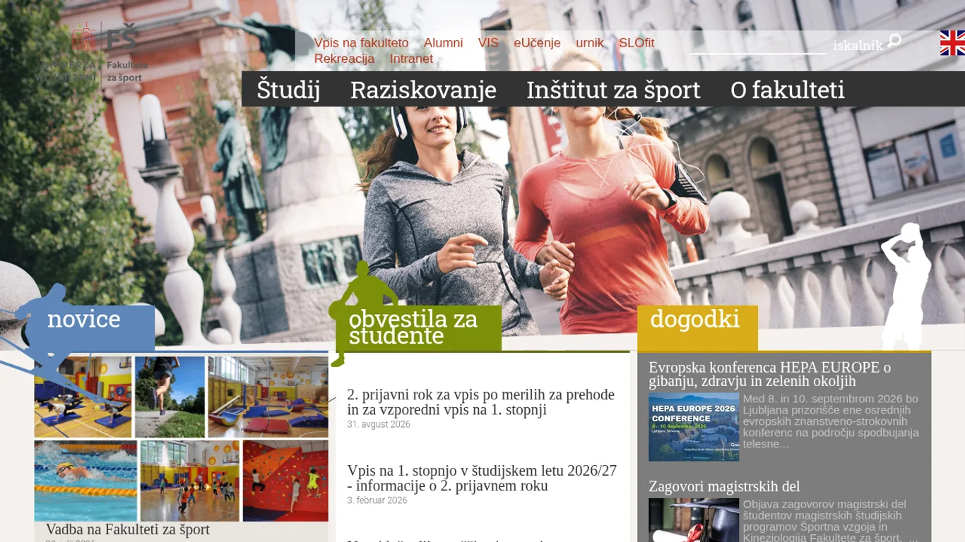 Domača stran Fakulteta za šport