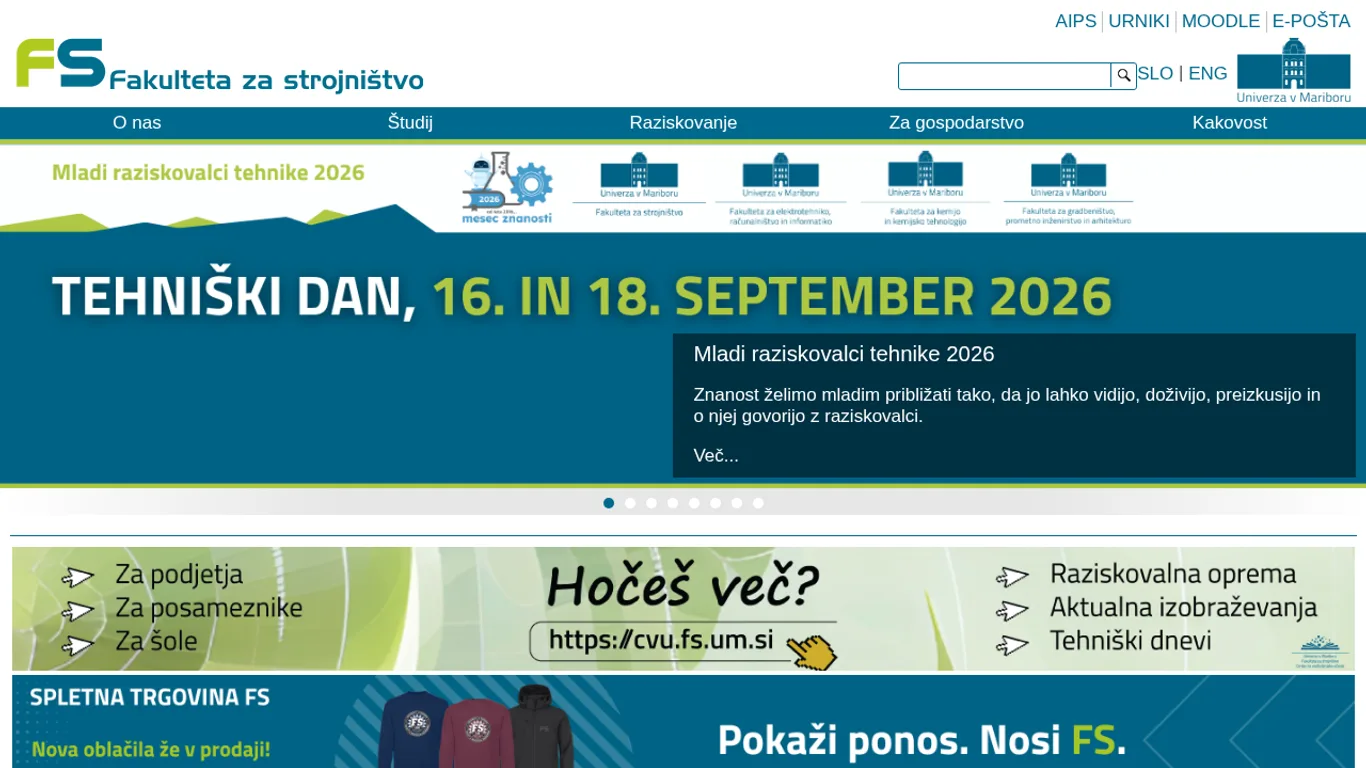 Domača stran Fakulteta za strojništvo Maribor