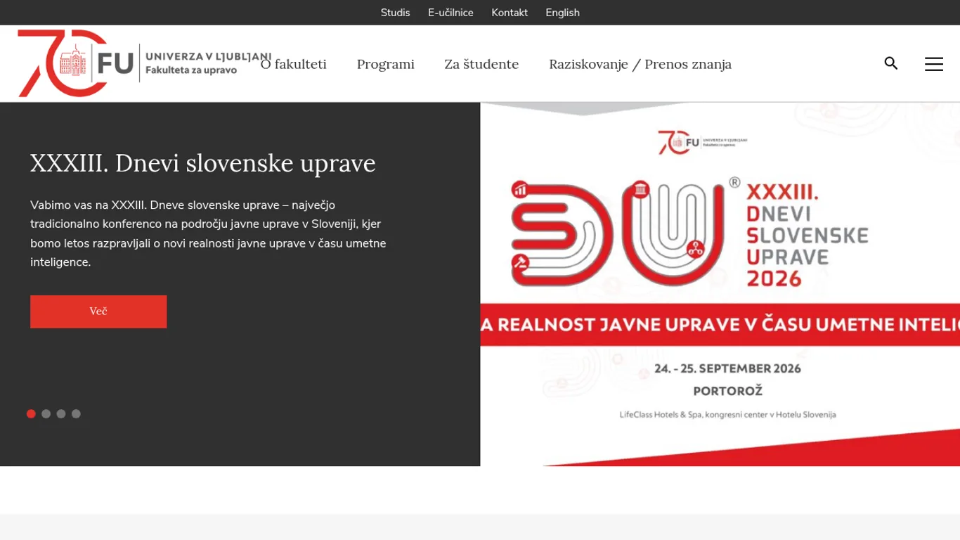 Domača stran Fakulteta za upravo