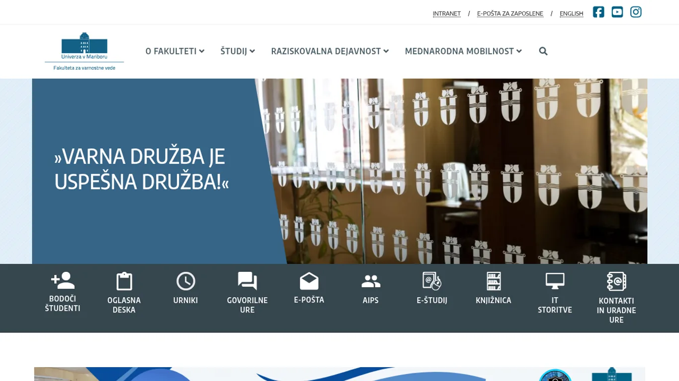 Domača stran Fakulteta za varnostne vede (UM)