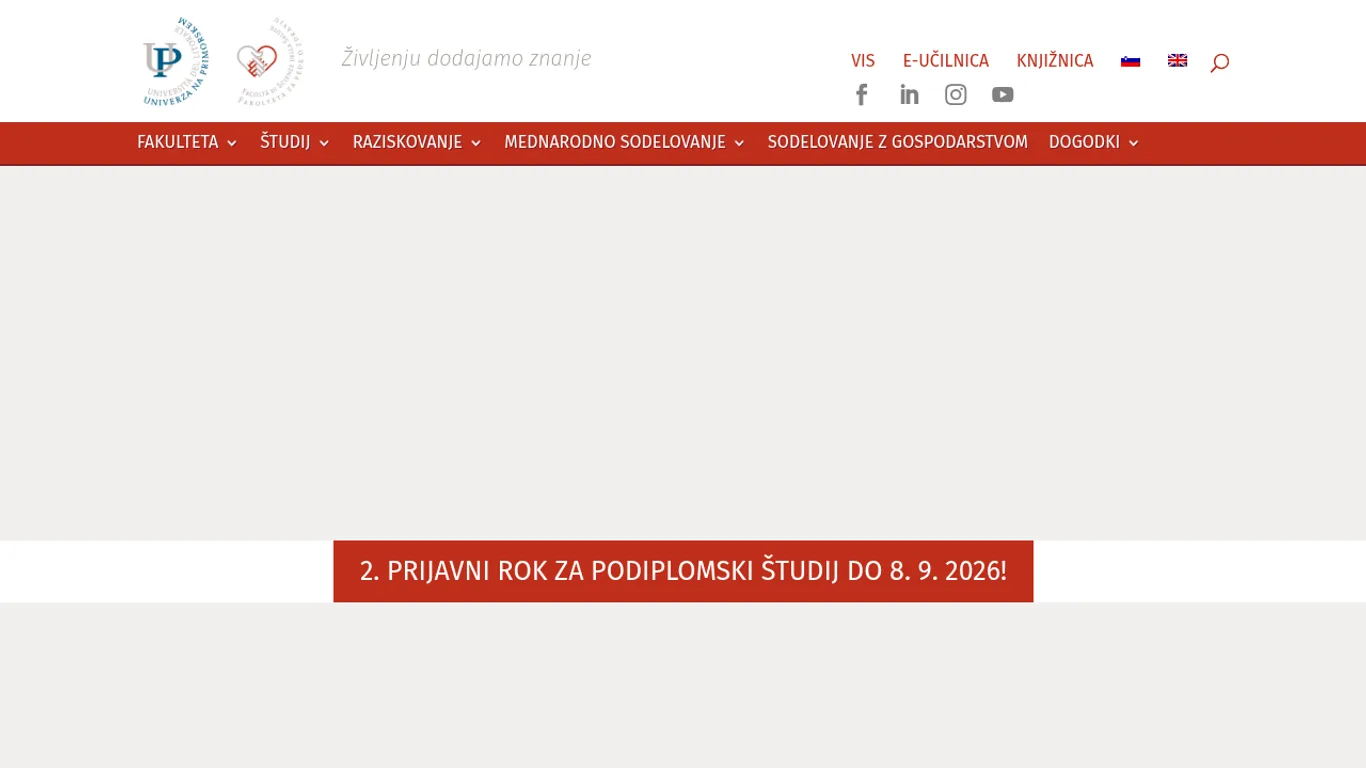 Domača stran Fakulteta za vede o zdravju