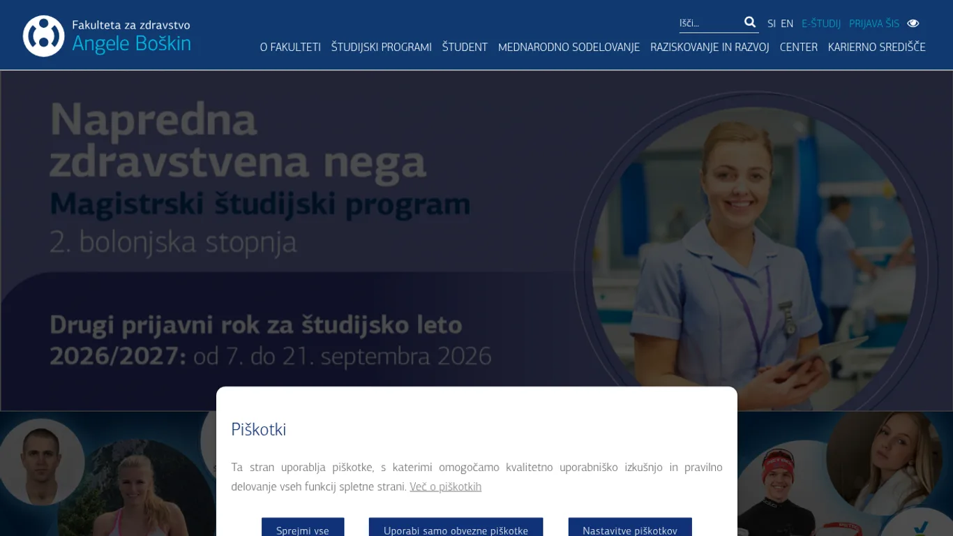 Domača stran Fakulteta za zdravstvo Angele Boškin
