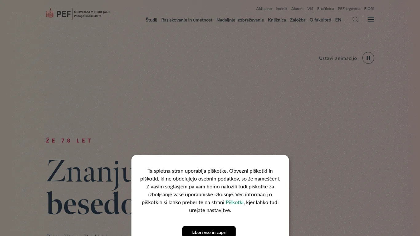 Domača stran Pedagoška fakulteta Ljubljana