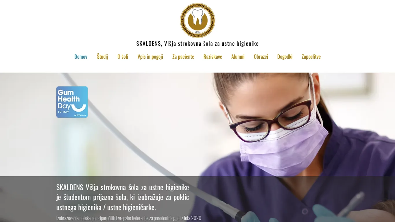 Domača stran Skaldens – Višja strokovna šola za ustne higienike