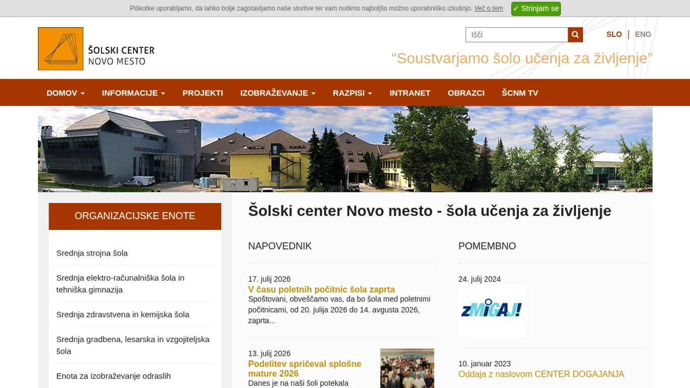 Domača stran Šolski center Novo mesto – Višja strokovna šola