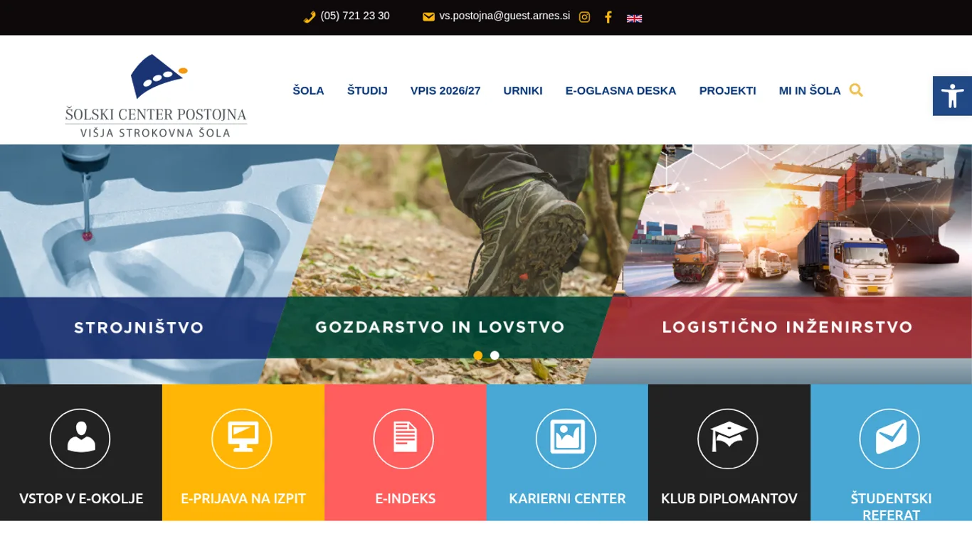 Domača stran Šolski center Postojna, Višja strokovna šola