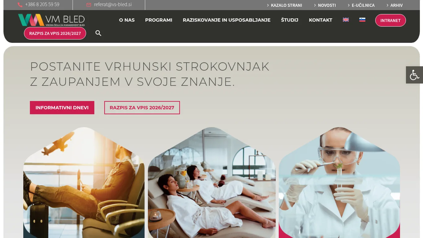 Domača stran Visoka šola za hotelirstvo in turizem Bled