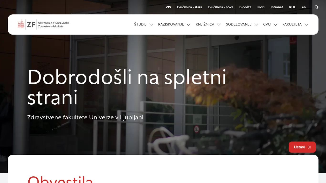Domača stran Zdravstvena fakulteta